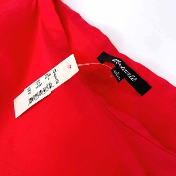 ⚡️SOLD⚡️ nwt madewell red off shoulder crop bubble top - size small - Picture 3 of 5
